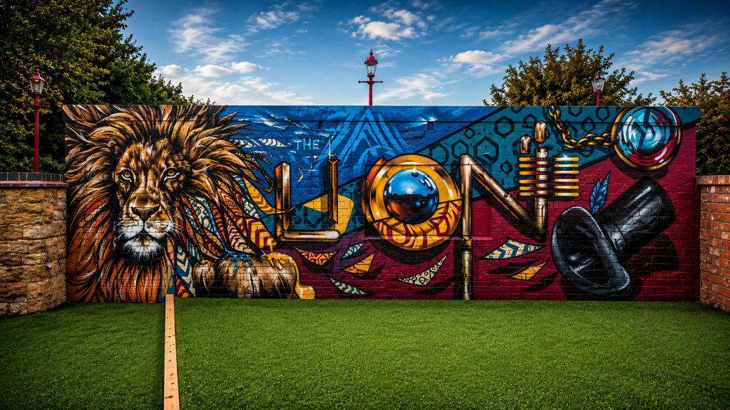 the lion mural northampton case study mural by urban gypset