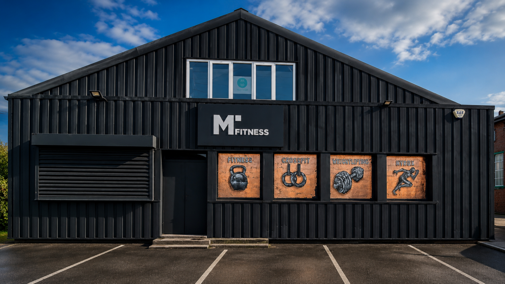 m fitness exterior mural by urban gypset