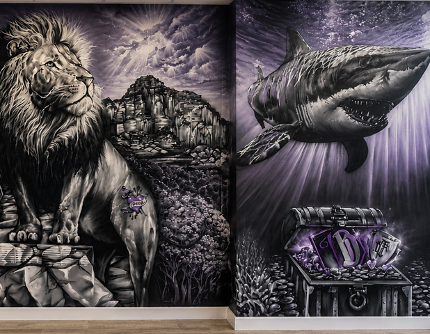 Bespoke office mural creating a bold and inspiring workplace environment