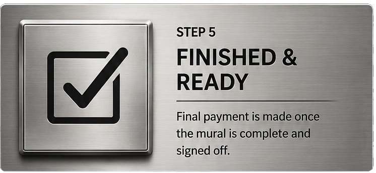 step 5 of how to book a professional mural by urban gypset