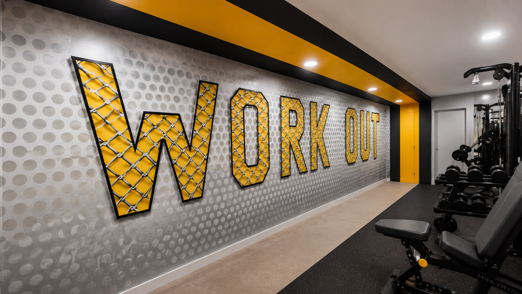 Gym mural in commercial space