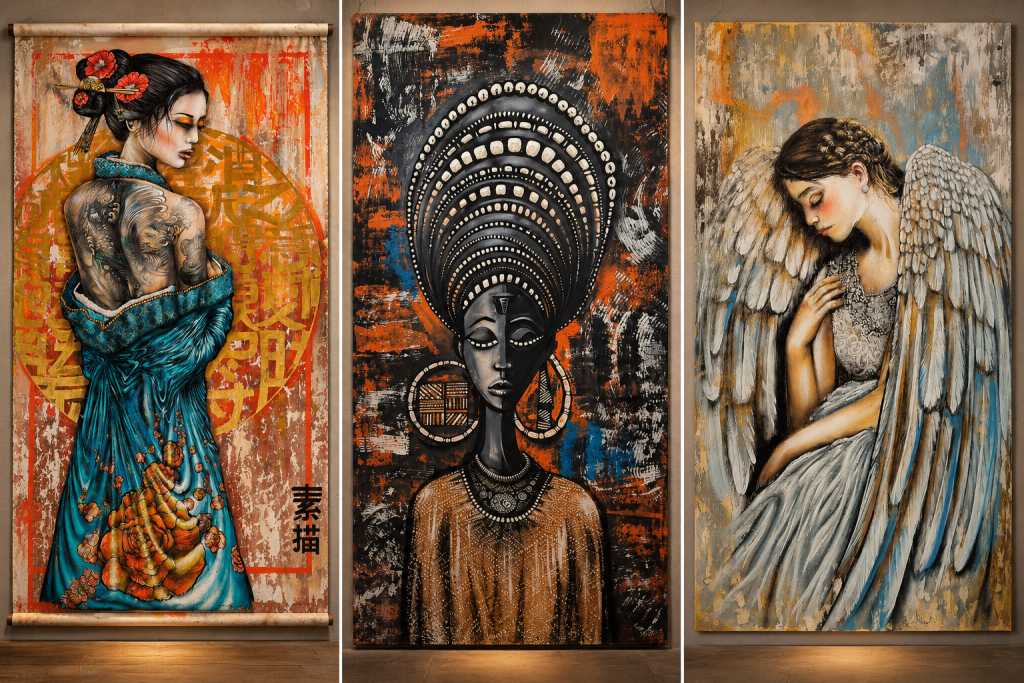 3 street art canvases by sketch86 urban gypset