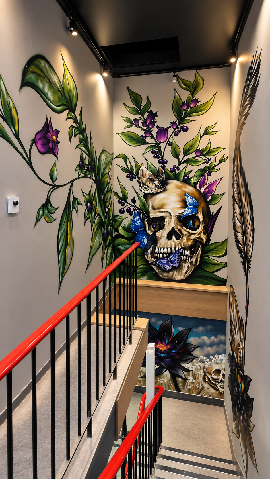Urban Gypset hand-painted murals at Claremont Social Tap House in Shrewsbury